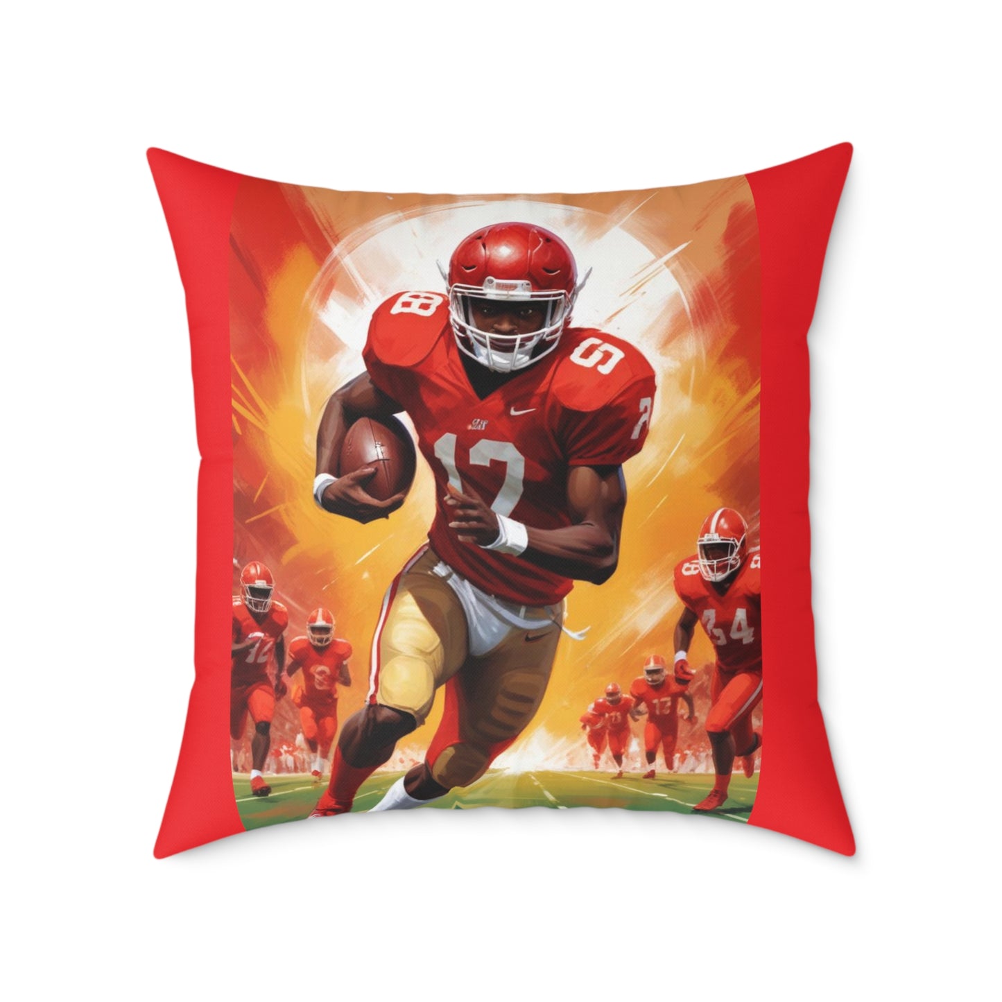 American Football Square Poly Canvas Pillow