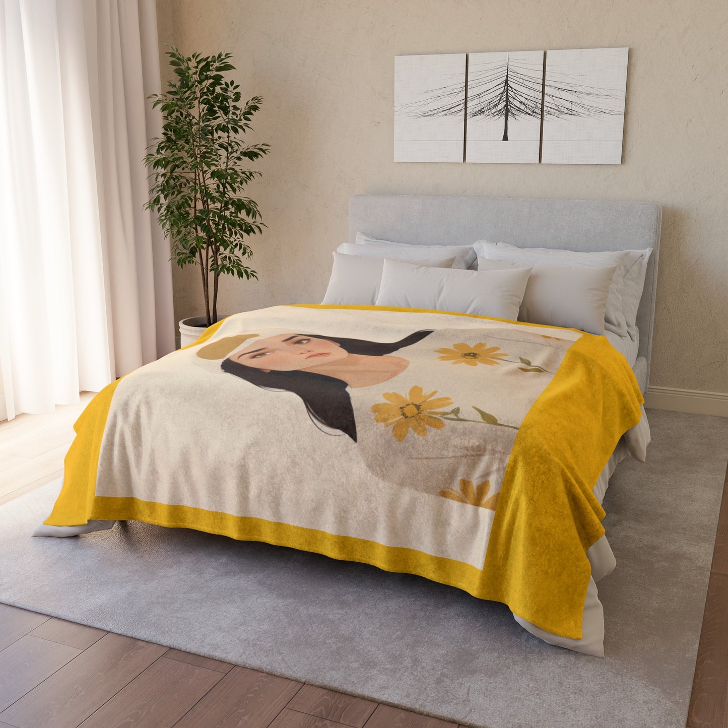 Yellow Soft Polyester Blanket