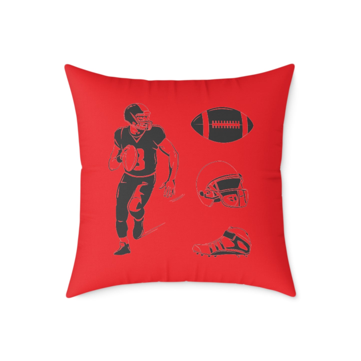 American Football Square Poly Canvas Pillow