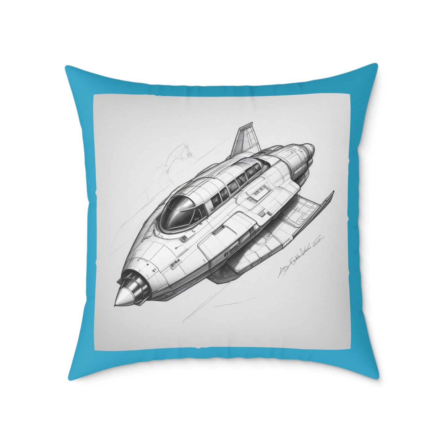 Spacecraft Square Poly Canvas Pillow