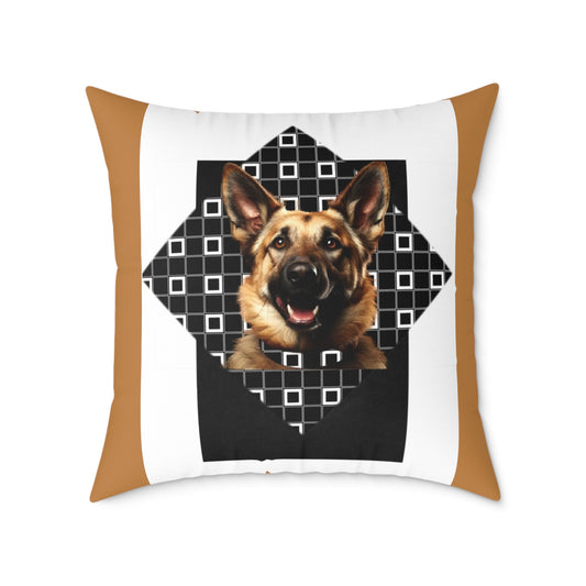 Alsation Square Poly Canvas Pillow