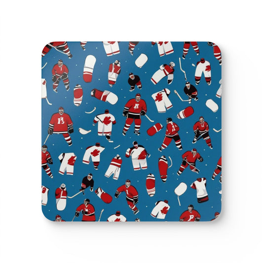 Ice Hockey Corkwood Coaster Set