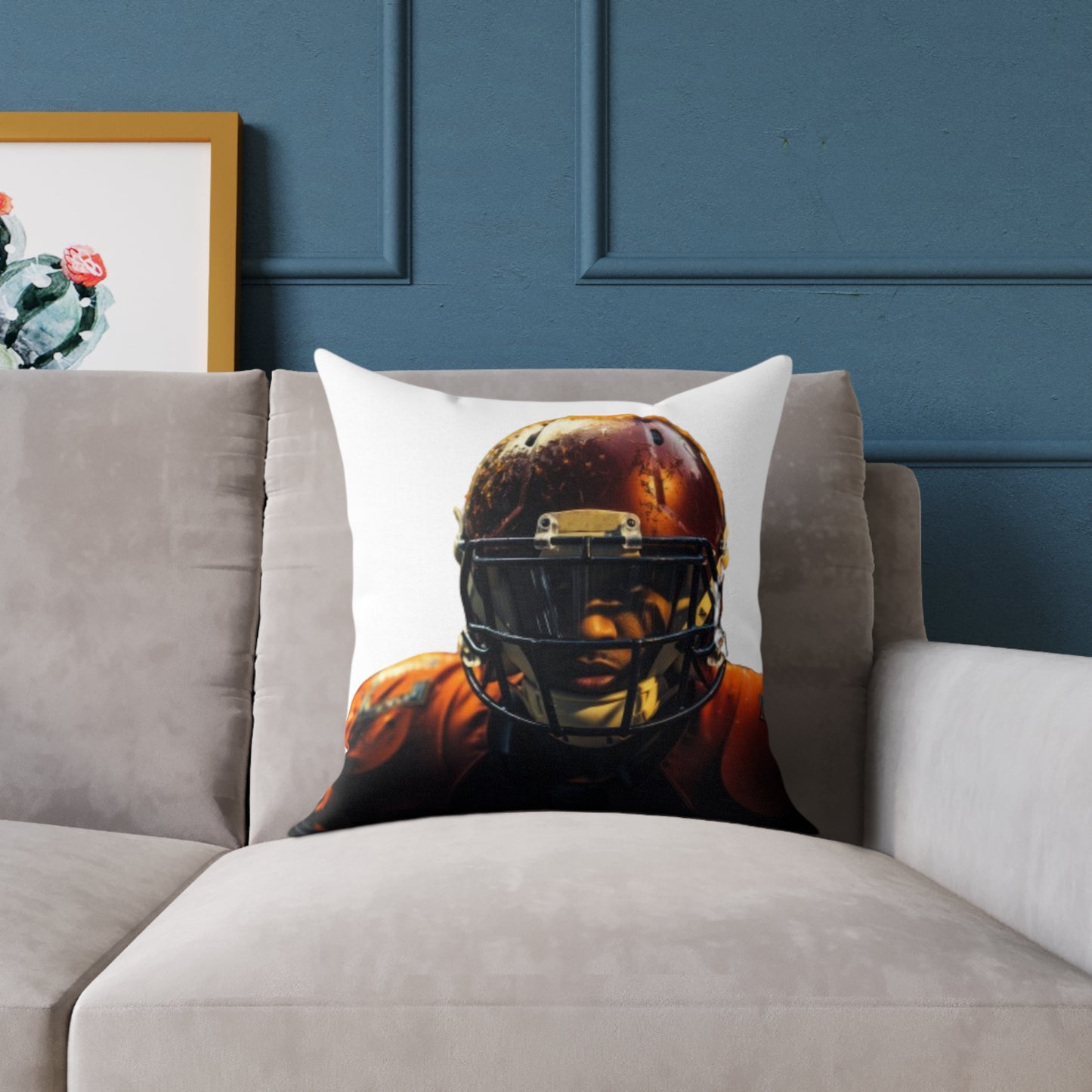 American Football Square Poly Canvas Pillow