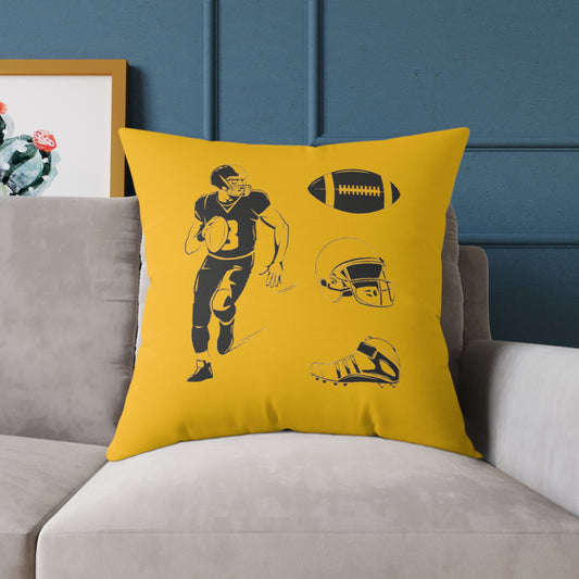 American Football Square Poly Canvas Pillow