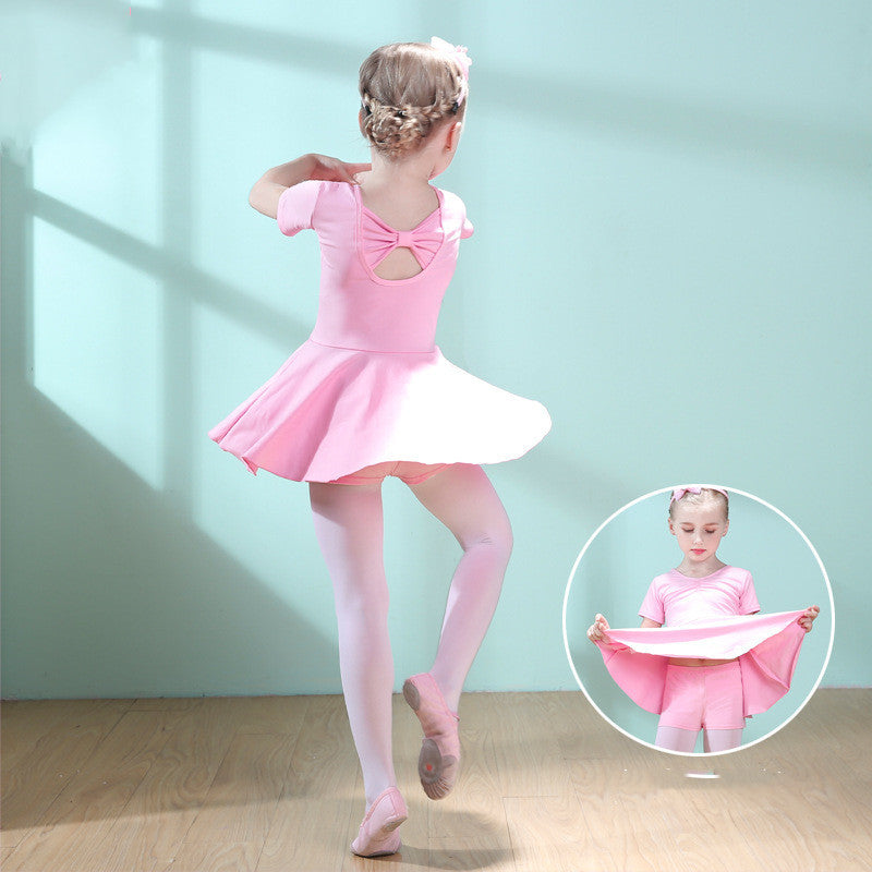 Children Dance Clothing Summer Short-sleeved Girls Dance Skirt Children