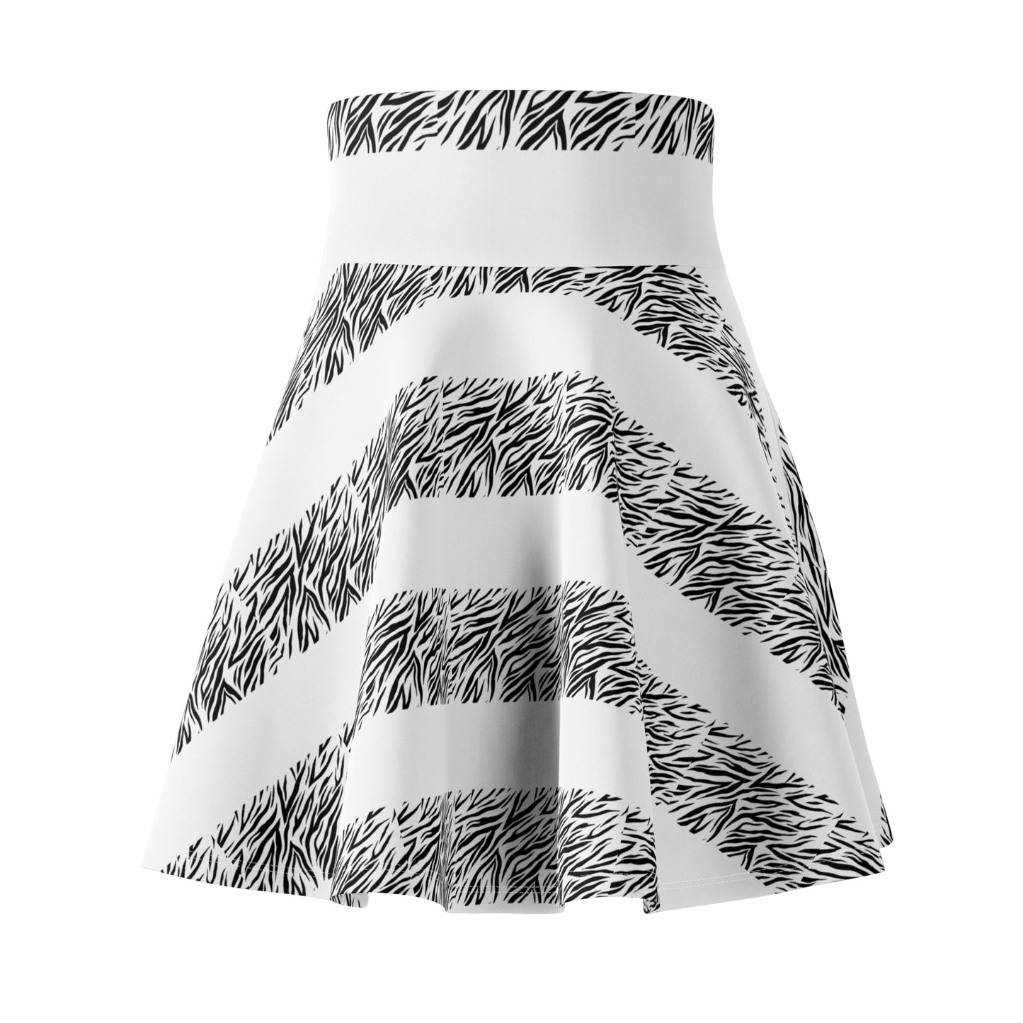 Zebra Print Women's Skater Skirt - Boho Chic Style for Spring & Summer