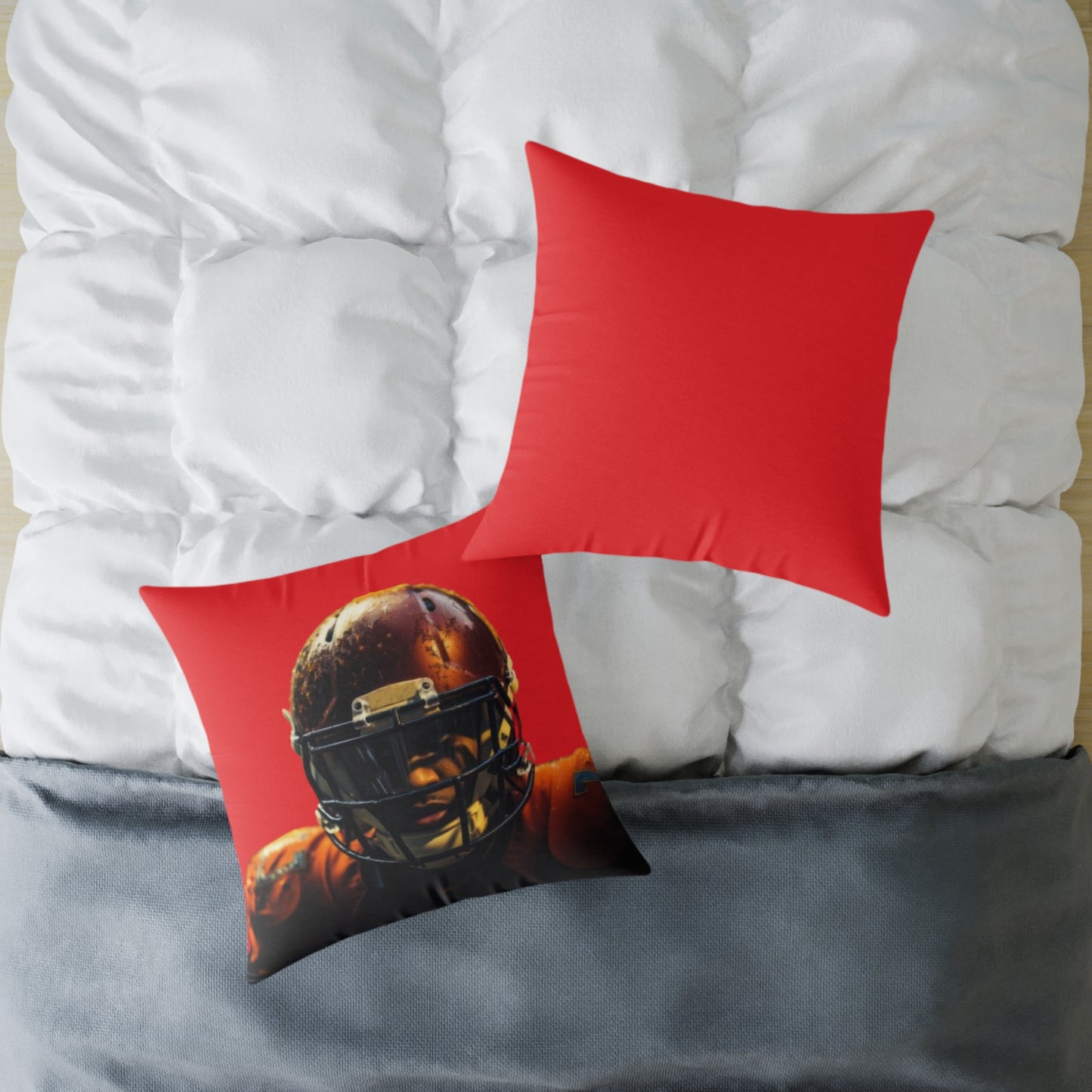 American Football Square Poly Canvas Pillow