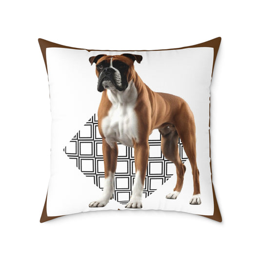 Boxer Dog Square Poly Canvas Pillow