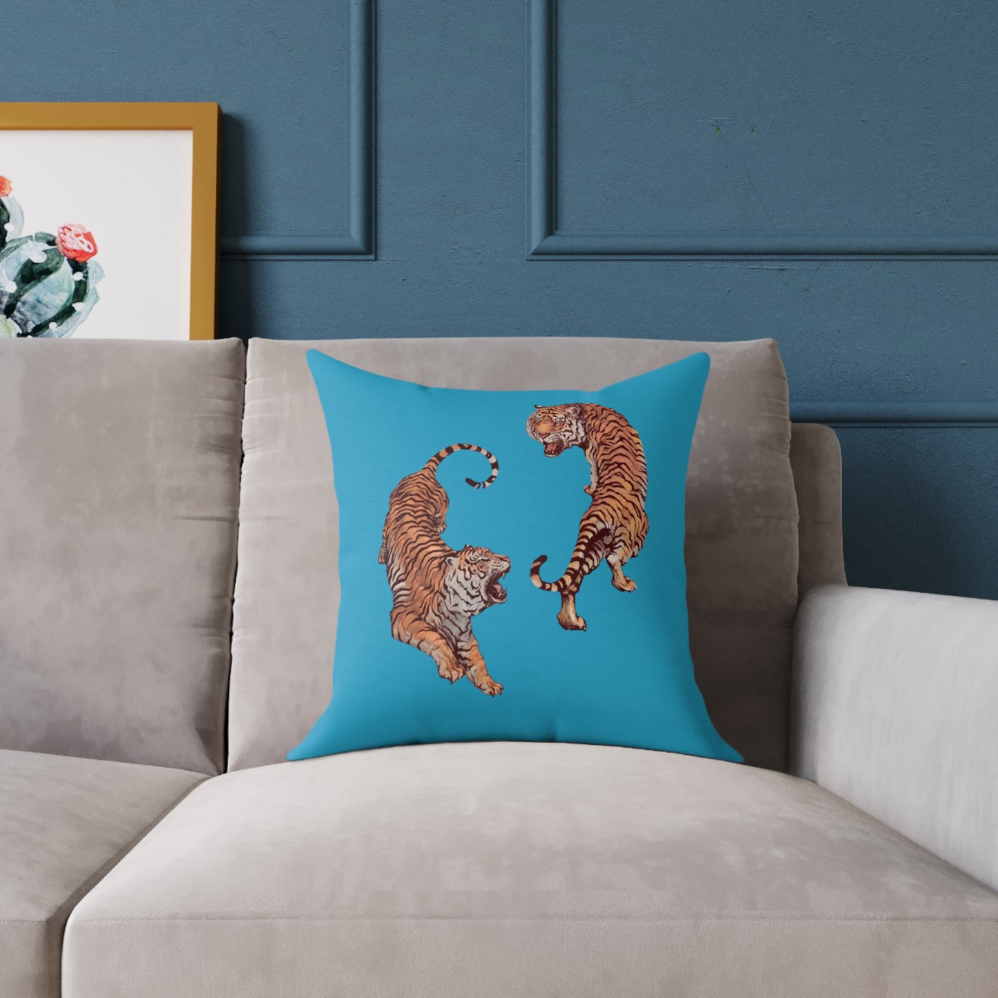 Tiger Poly Canvas Pillow
