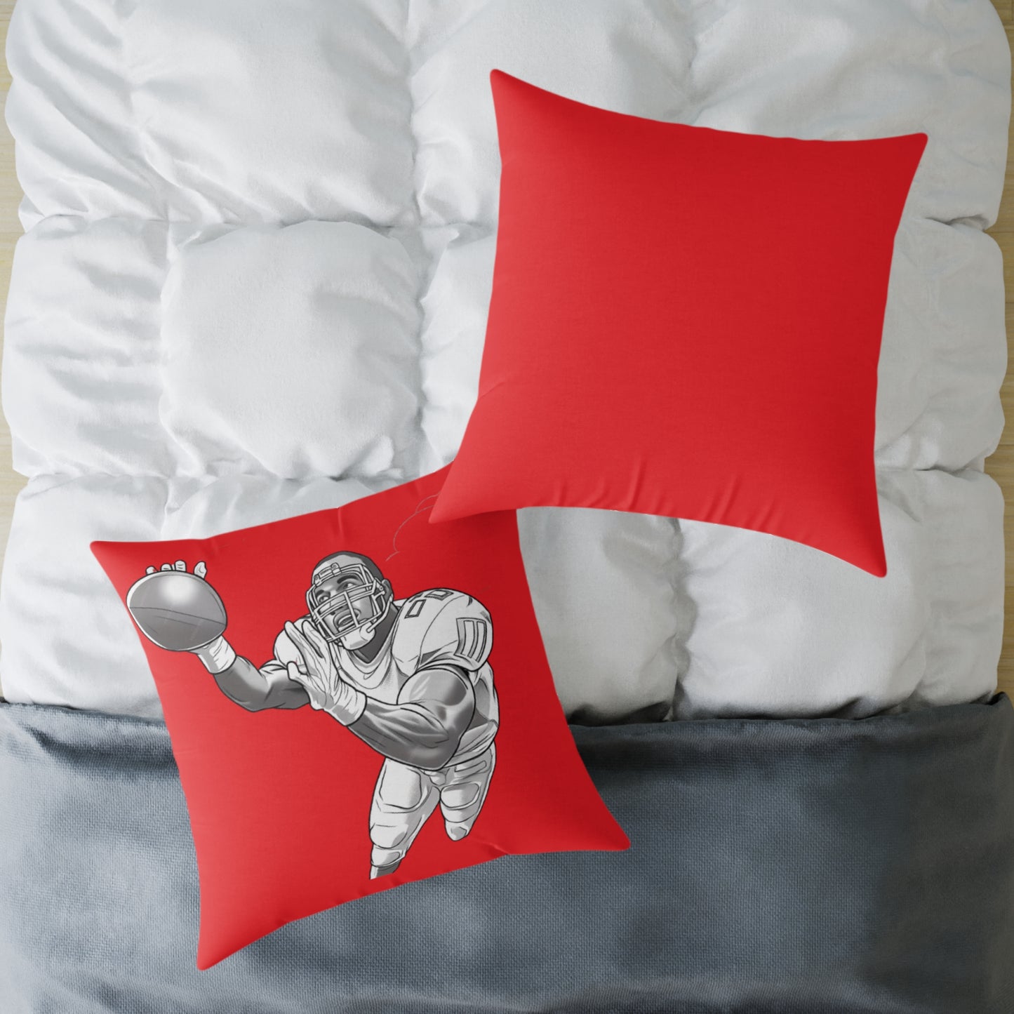 American Football Square Poly Canvas Pillow