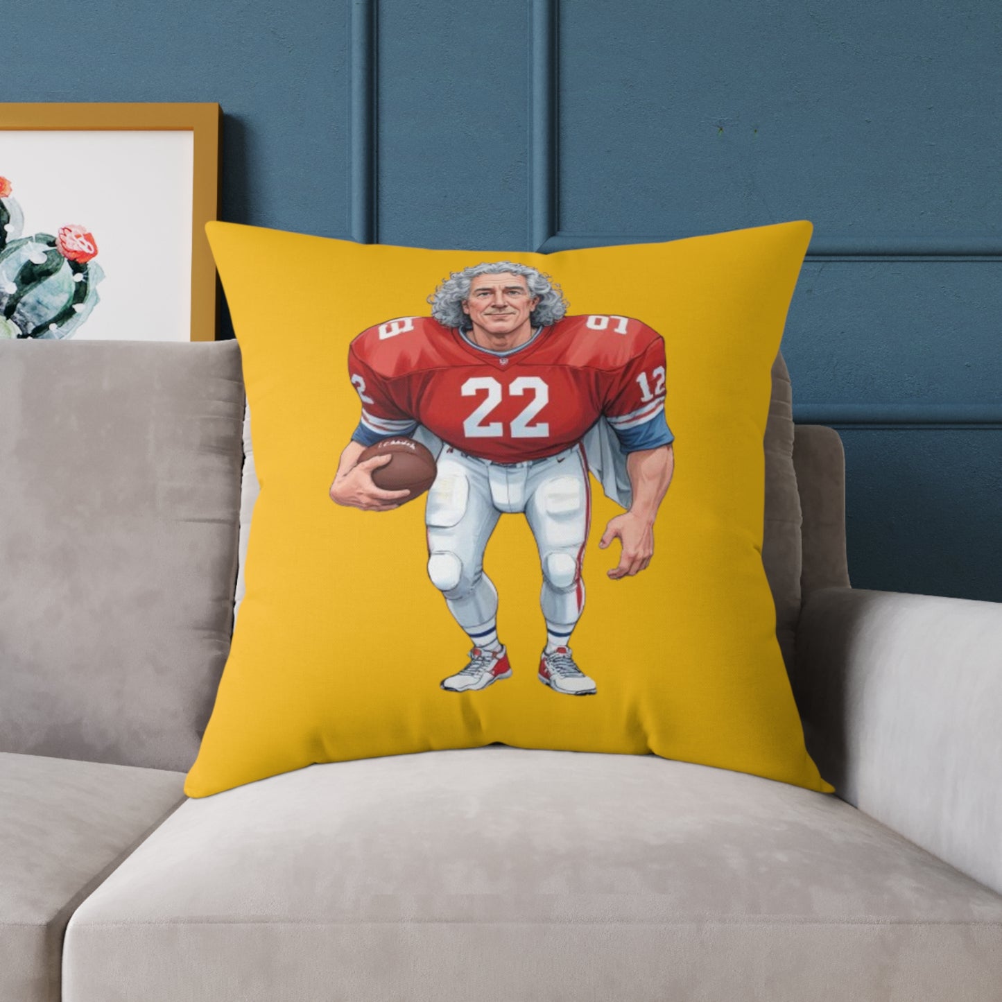 American Football Square Poly Canvas Pillow
