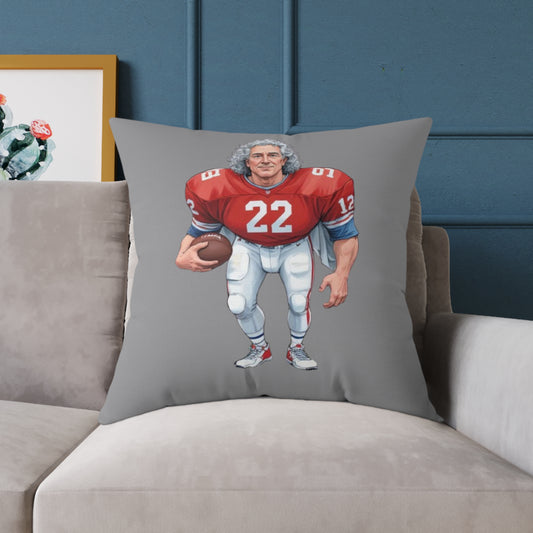 American Football Square Poly Canvas Pillow