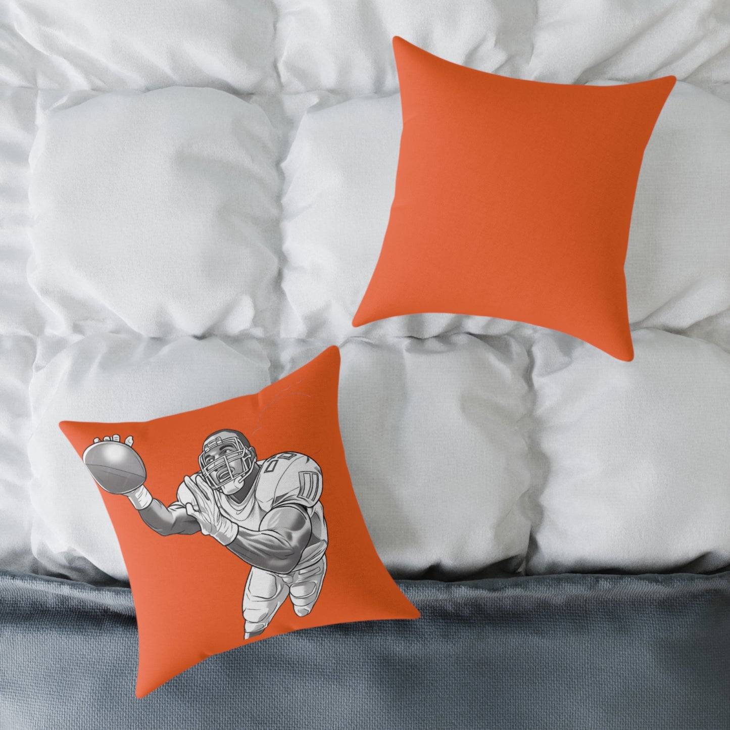 American Football Square Poly Canvas Pillow
