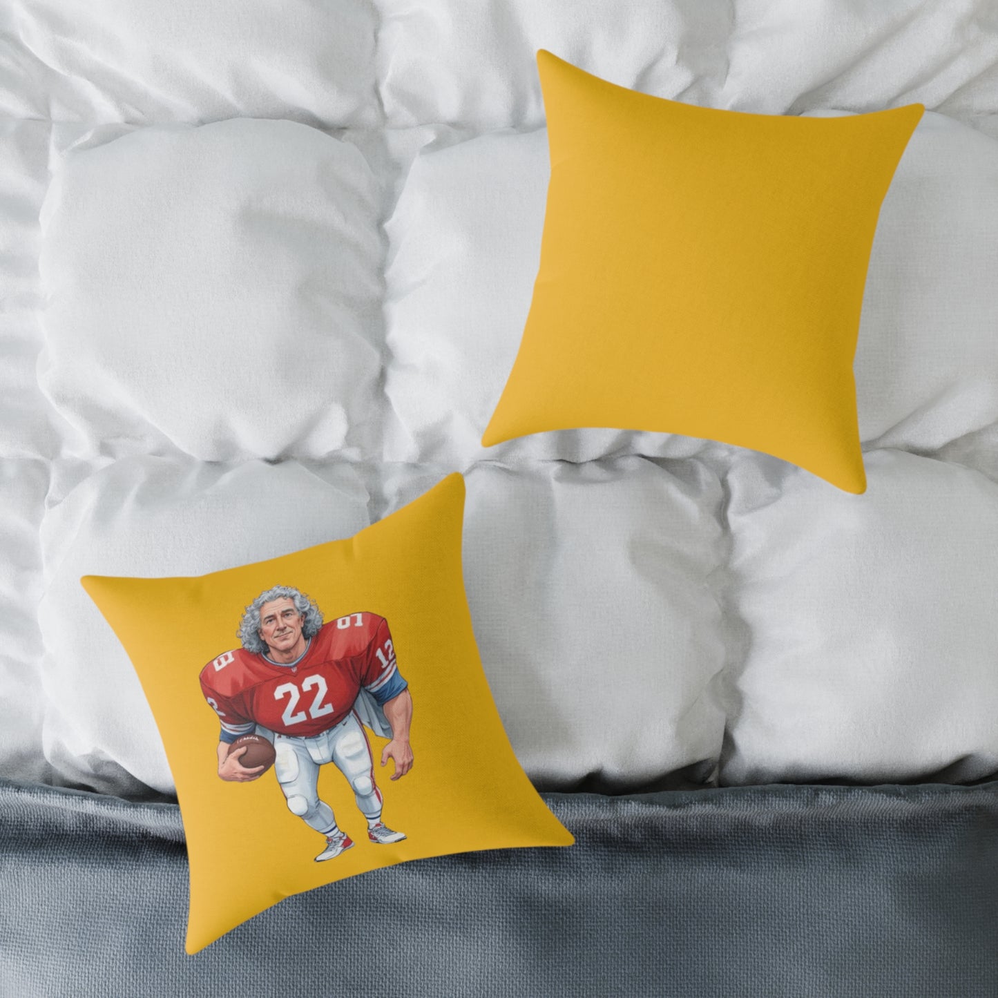 American Football Square Poly Canvas Pillow