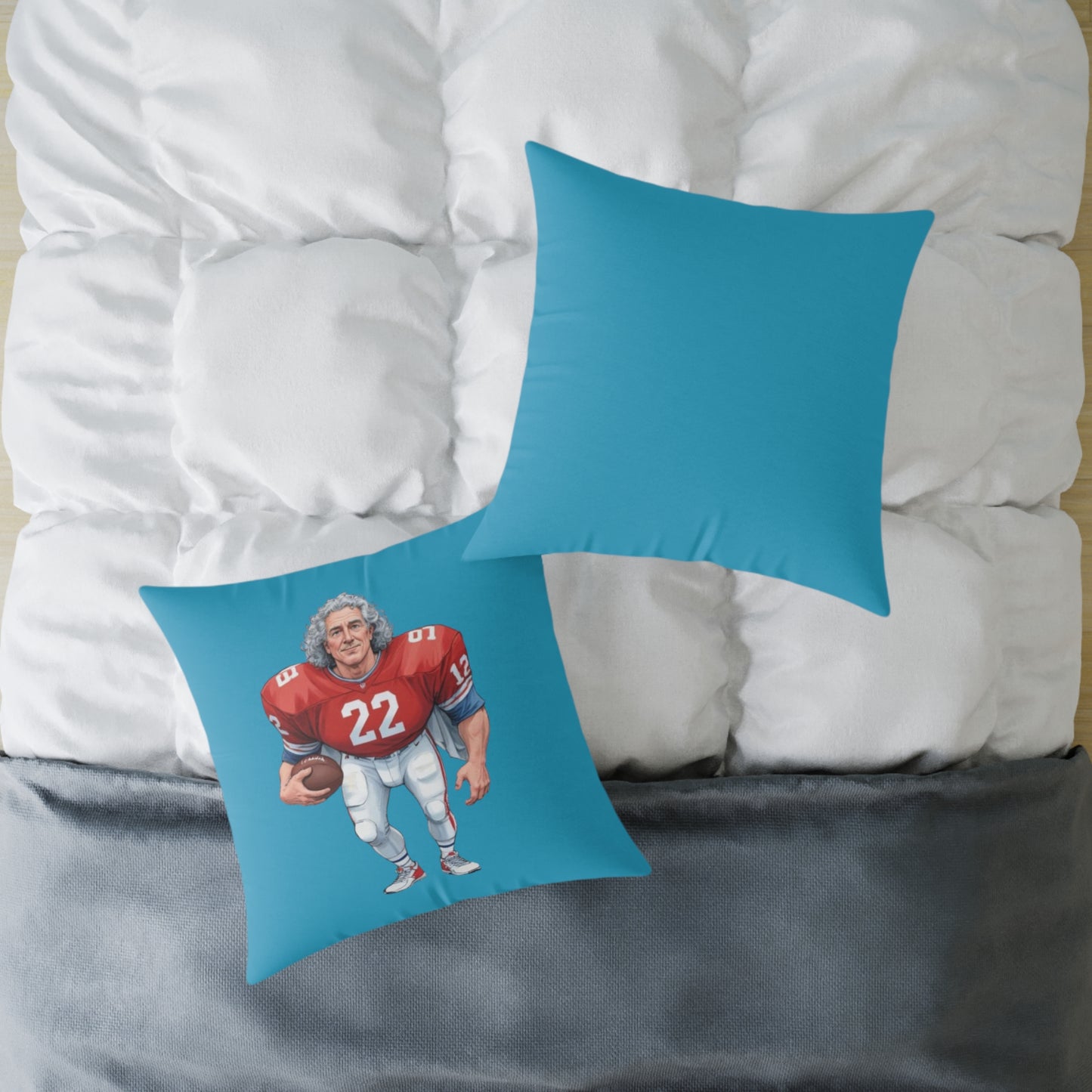 American Football Square Poly Canvas Pillow