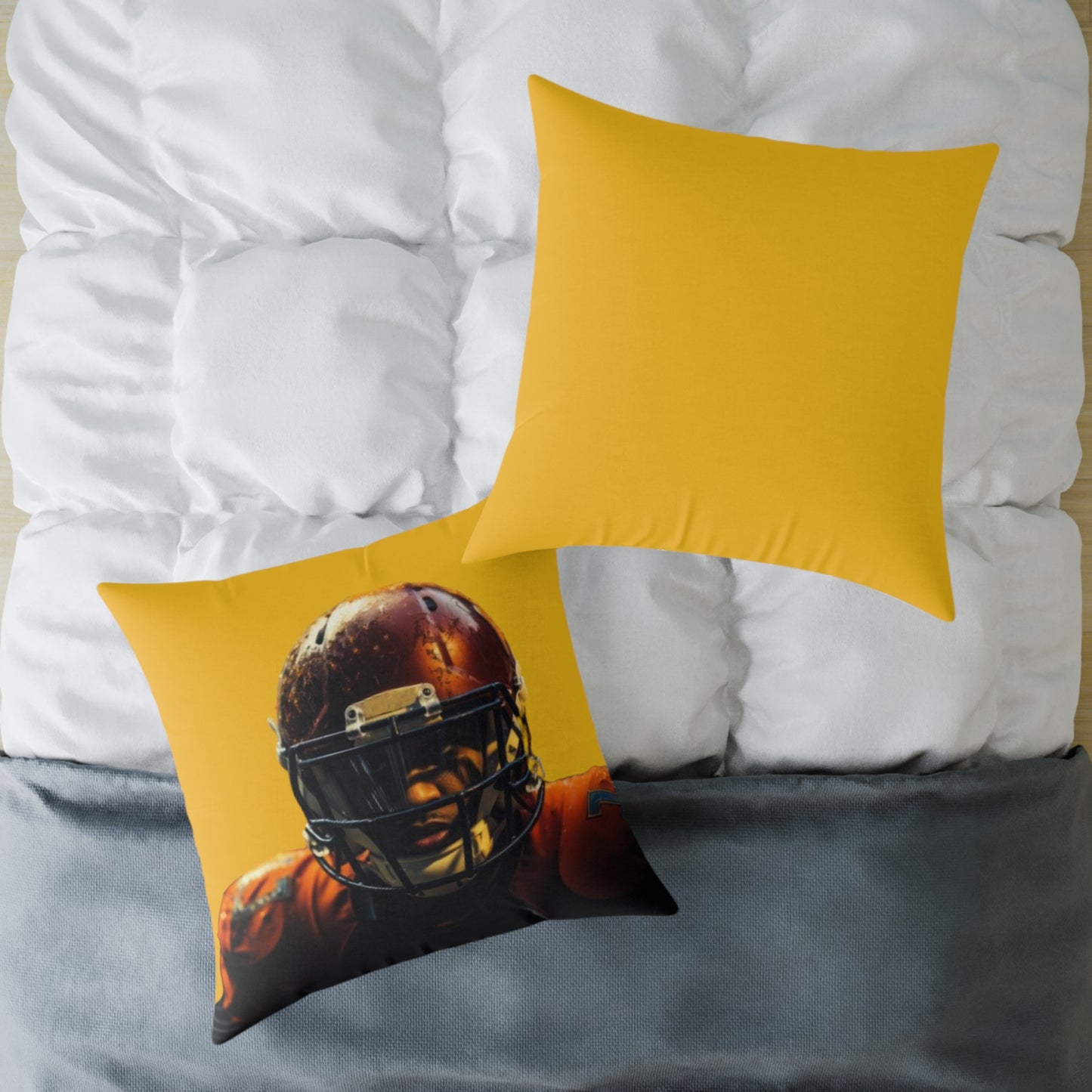 American Football Square Poly Canvas Pillow