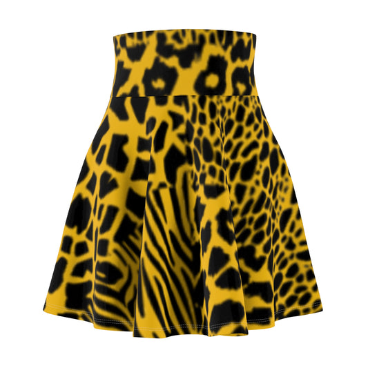 Zebra Print Women's Skater Skirt - Boho Chic Style for Spring & Summer