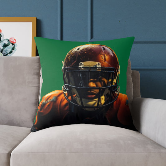 American Football Square Poly Canvas Pillow