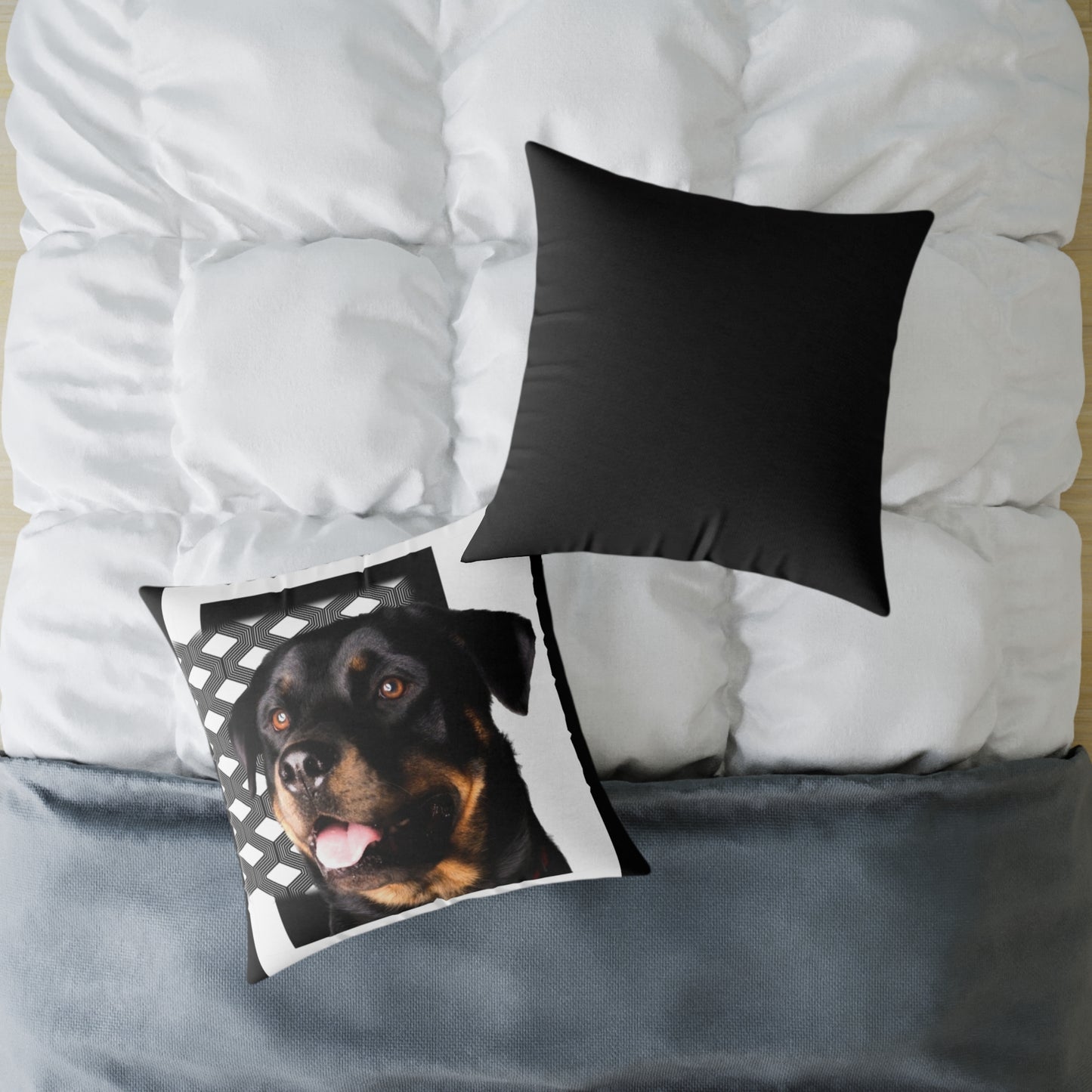 Rottweiller Square Poly Canvas Pillow