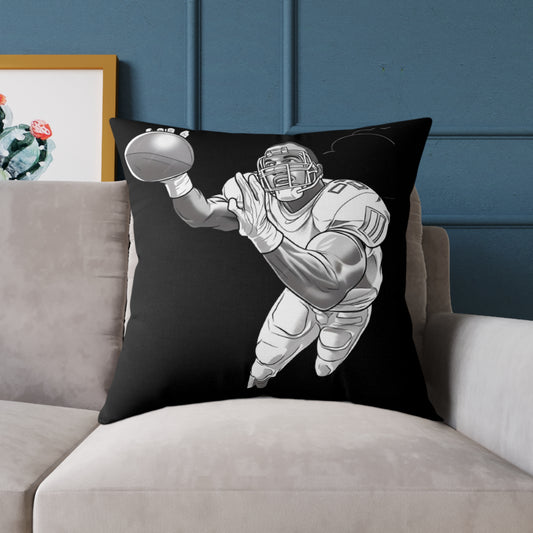 American Football Square Poly Canvas Pillow