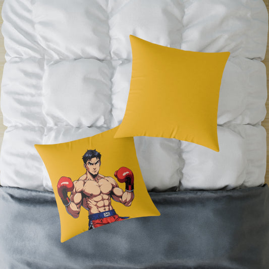 Boxing Square Poly Canvas Pillow