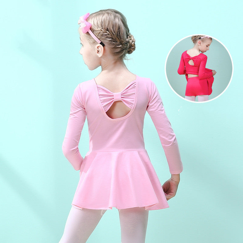 Children Dance Clothing Summer Short-sleeved Girls Dance Skirt Children