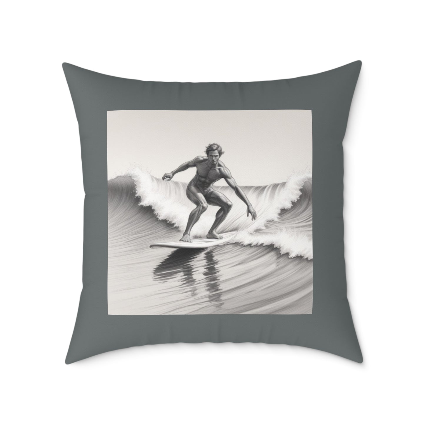 Surfing Square Poly Canvas Pillow