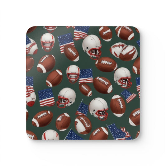 American Football Corkwood Coaster Set