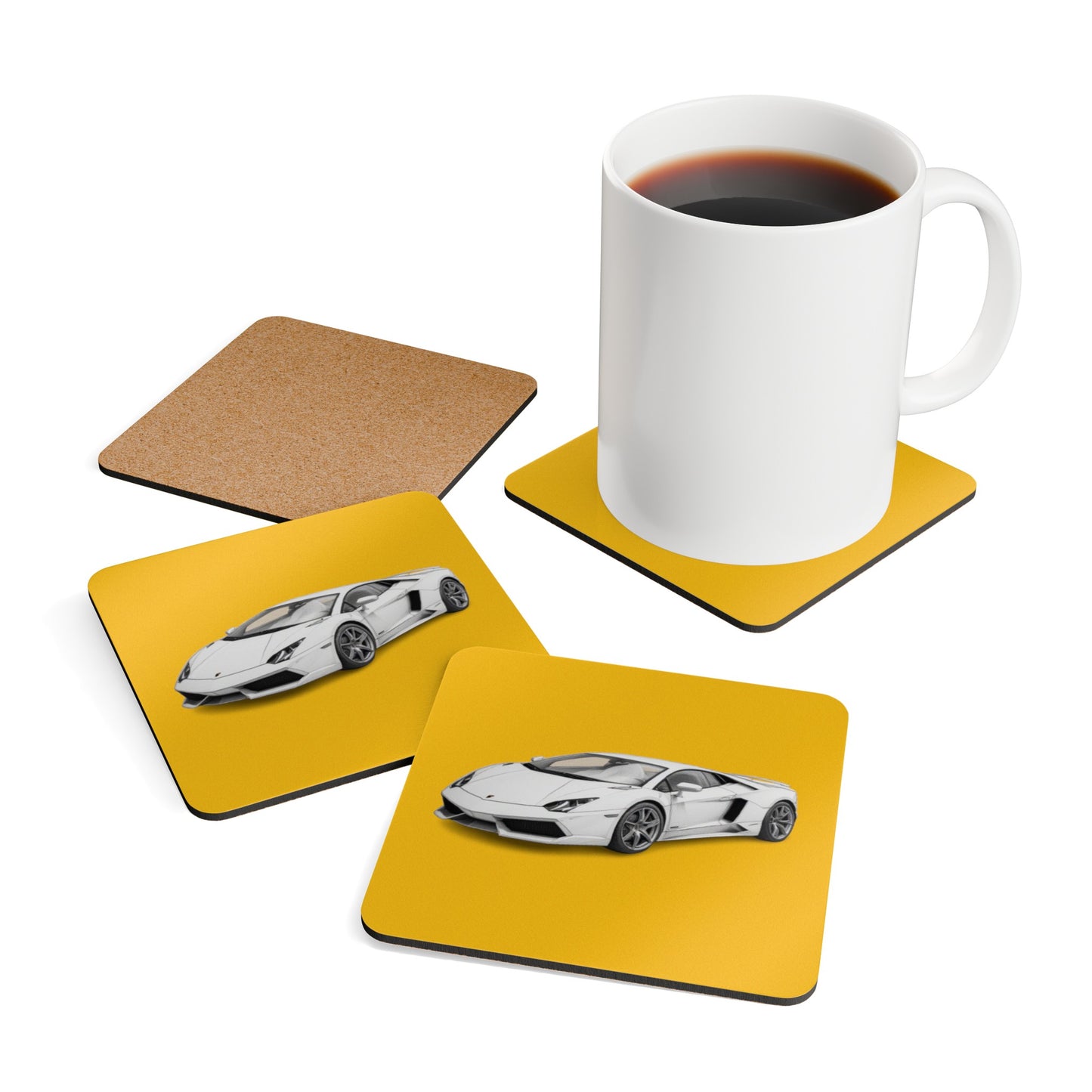 Lamborghini Corkwood Coaster Set