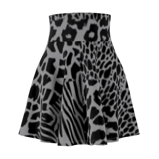 Zebra Print Women's Skater Skirt - Boho Chic Style for Spring & Summer