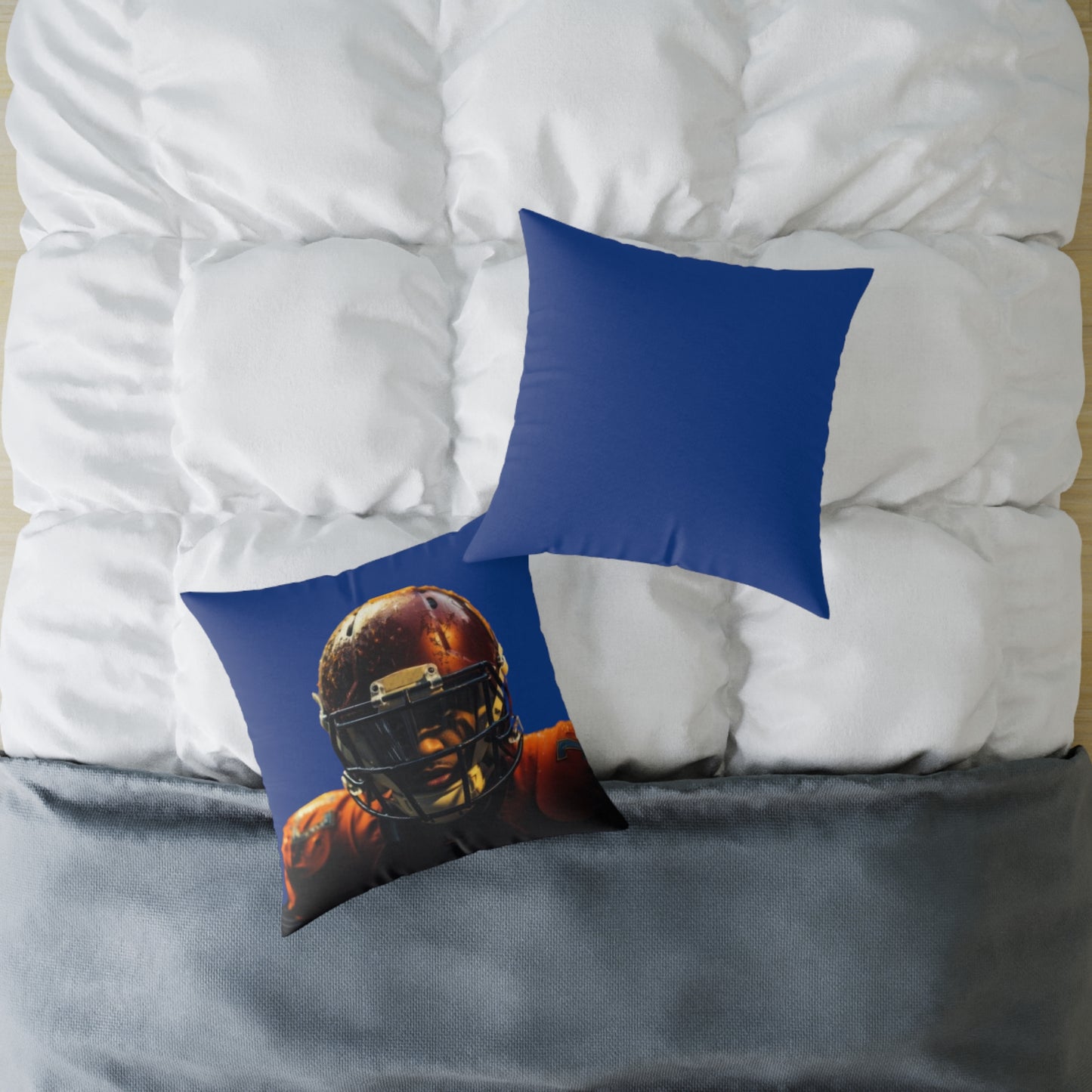 American Football Square Poly Canvas Pillow