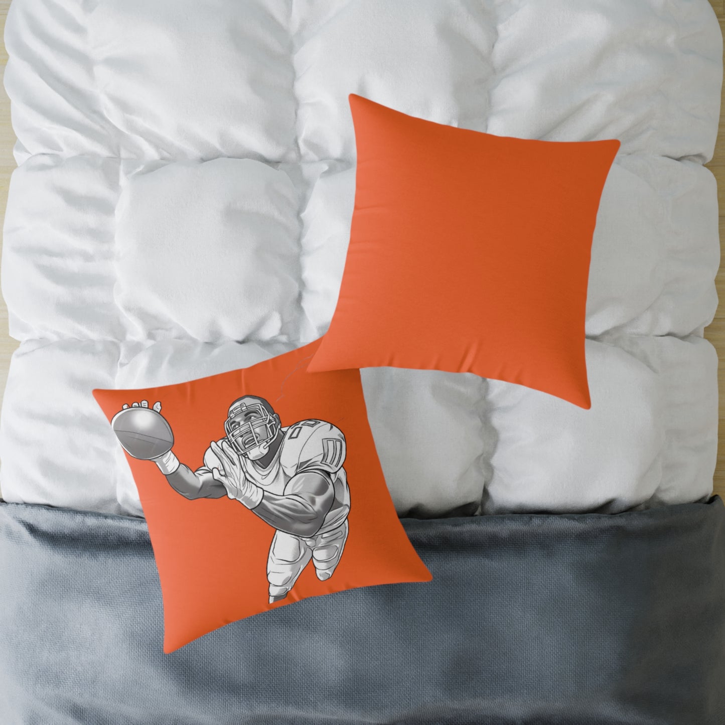 American Football Square Poly Canvas Pillow