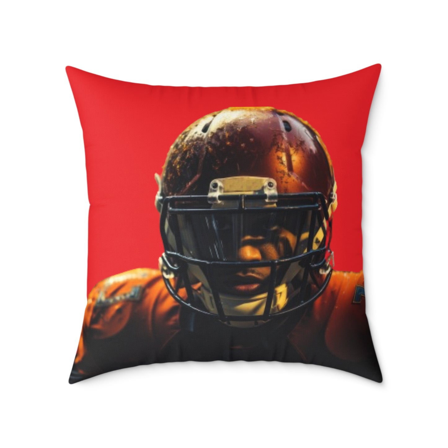 American Football Square Poly Canvas Pillow