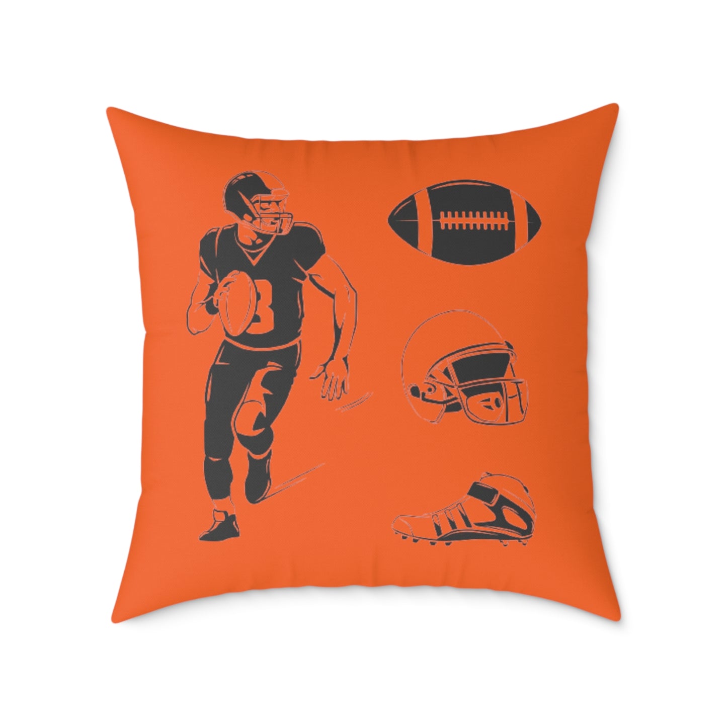 American Football Square Poly Canvas Pillow
