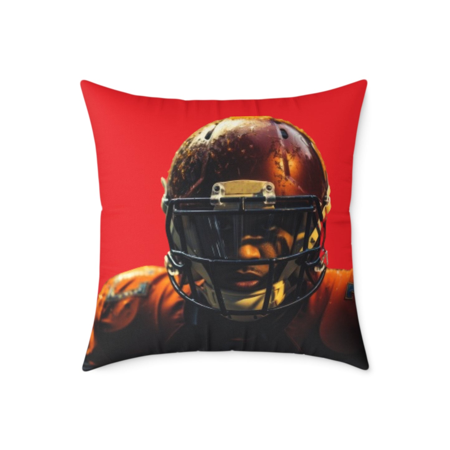 American Football Square Poly Canvas Pillow