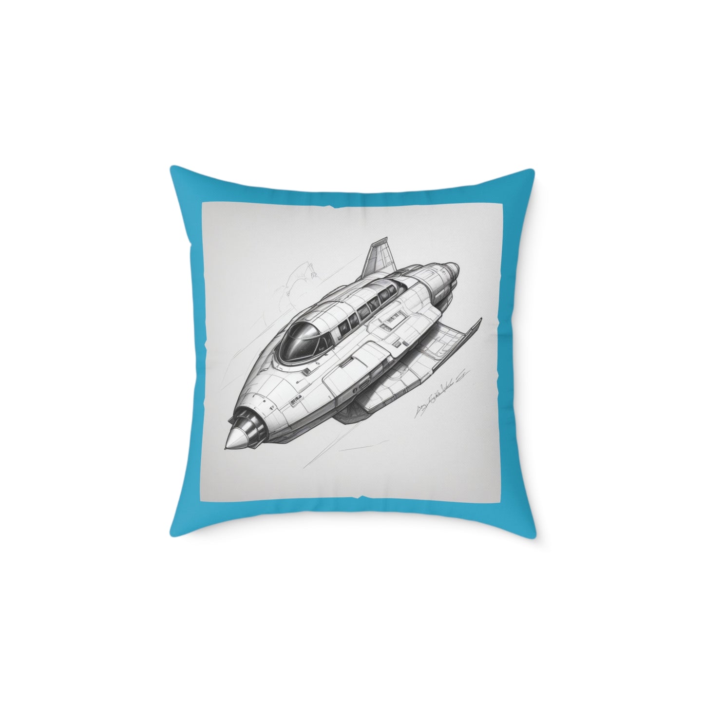 Spacecraft Square Poly Canvas Pillow