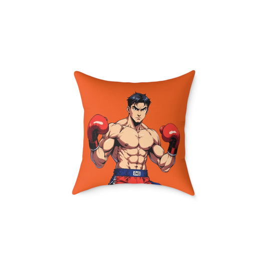 Boxing Square Poly Canvas Pillow