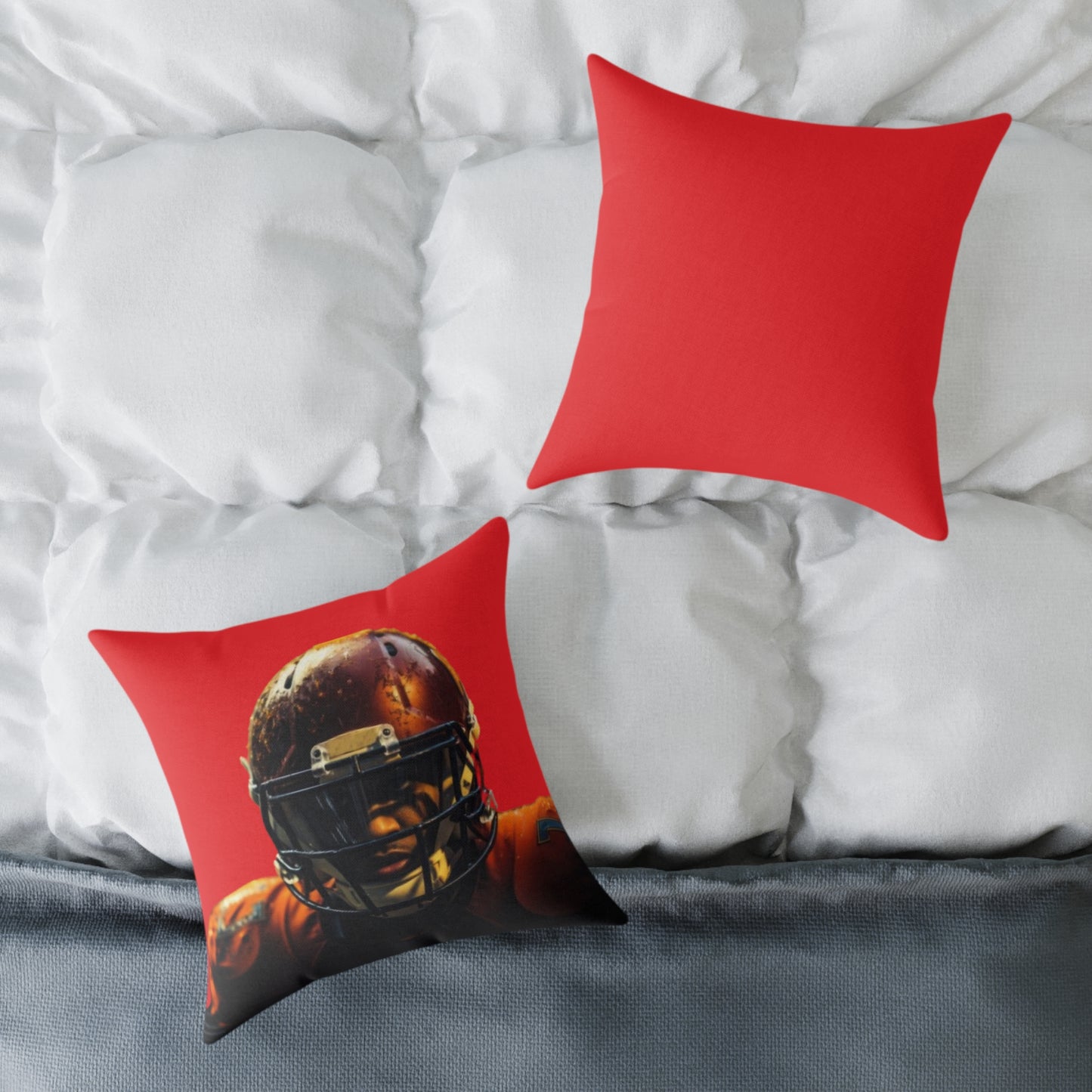 American Football Square Poly Canvas Pillow