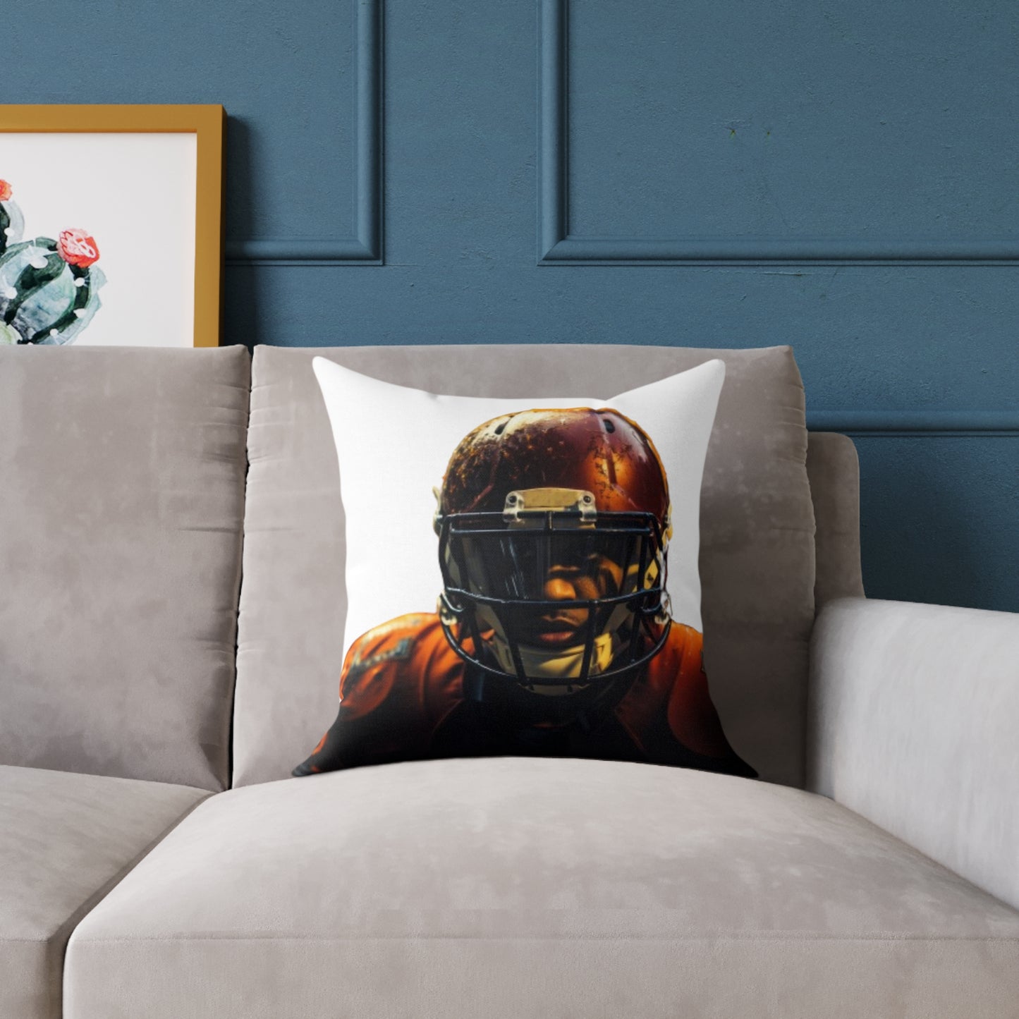 American Football Square Poly Canvas Pillow