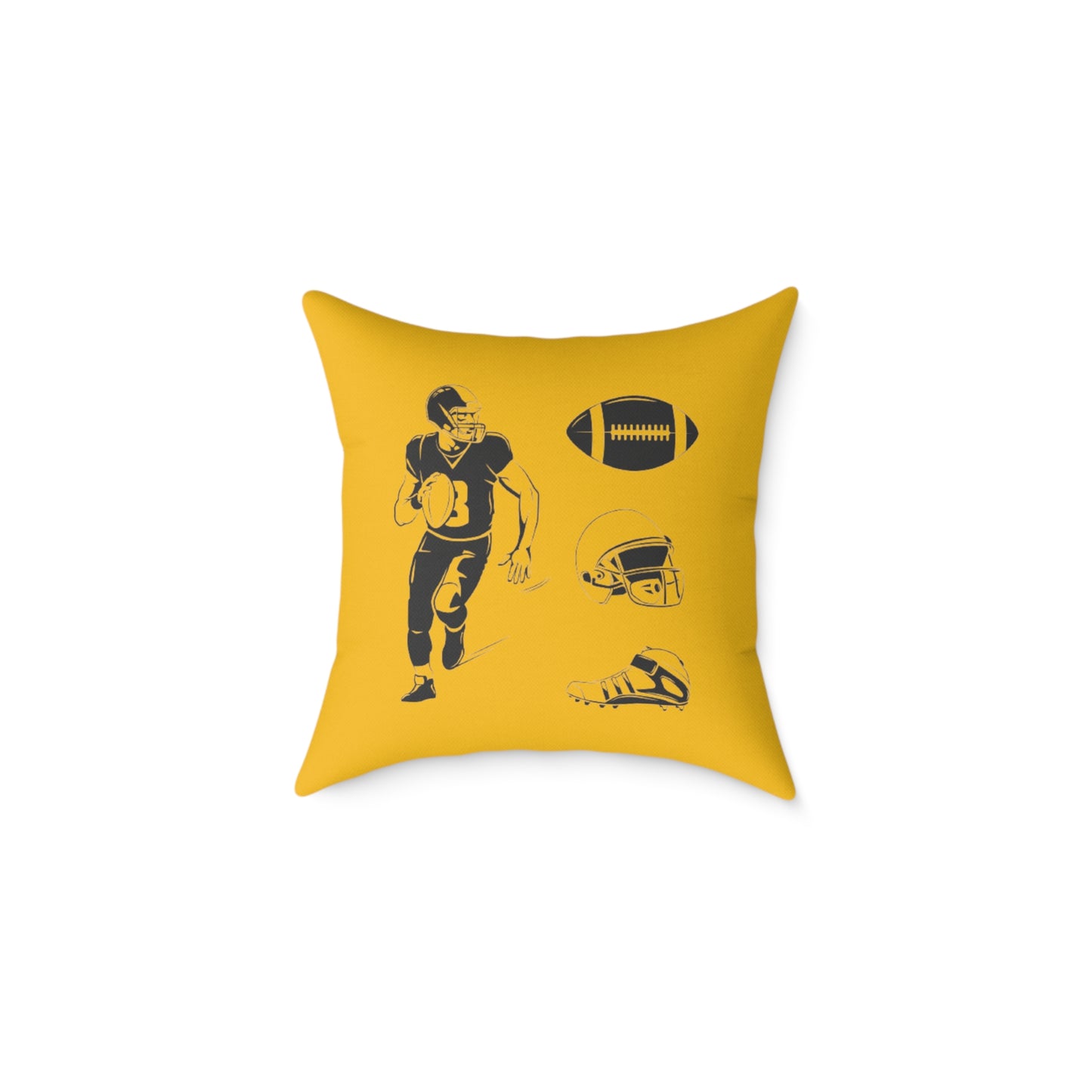 American Football Square Poly Canvas Pillow