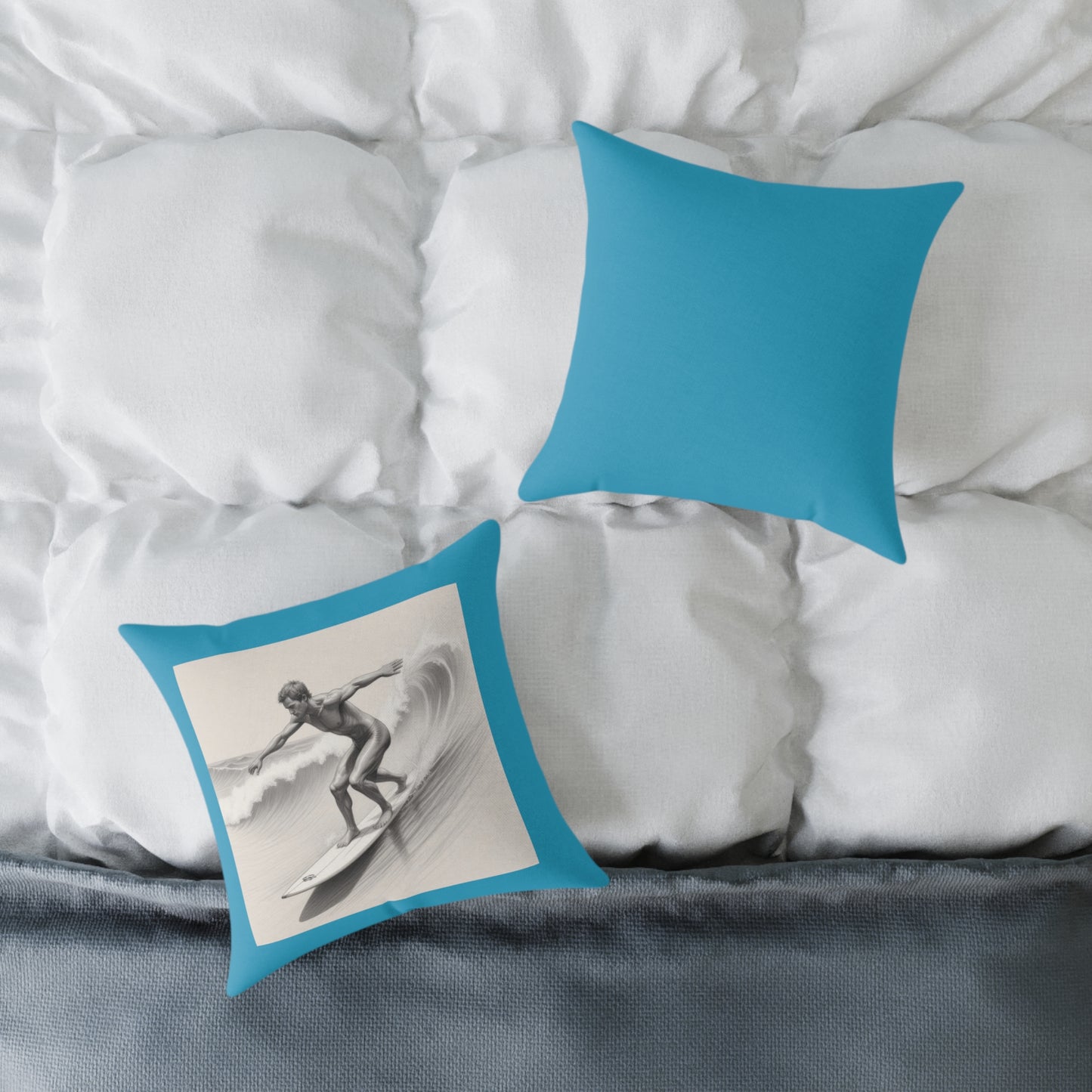 Surfing Square Poly Canvas Pillow