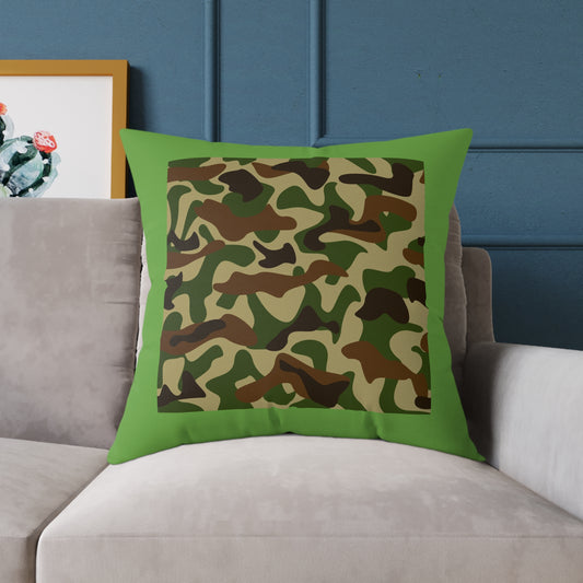 Army Square Poly Canvas Pillow