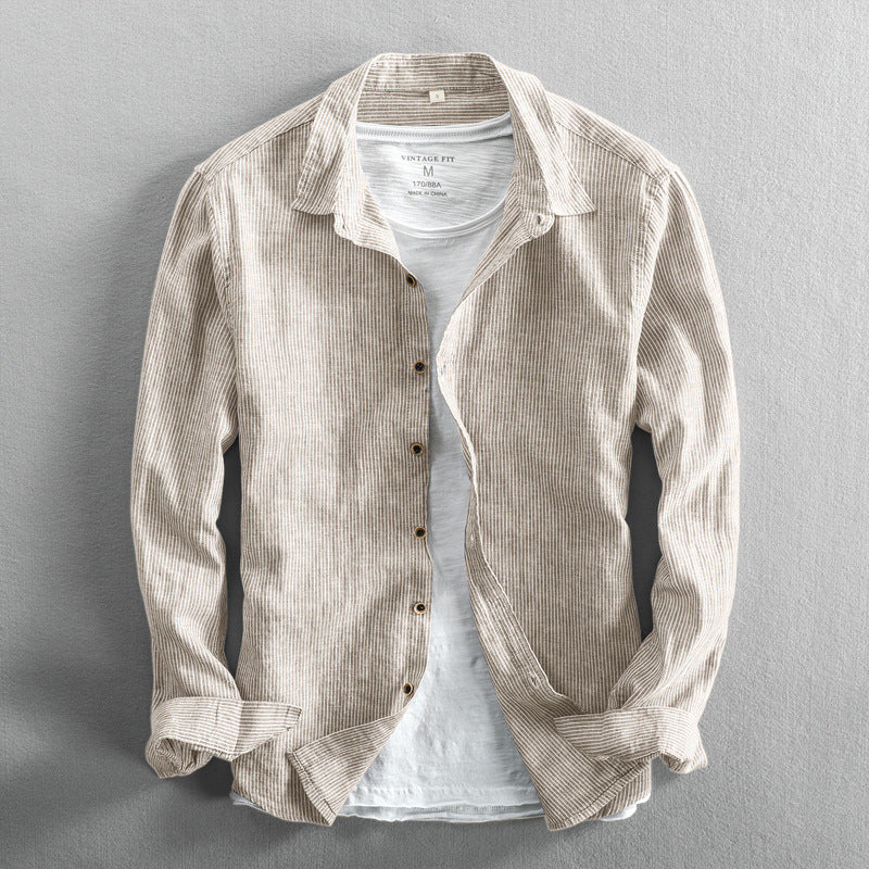 Men's Casual Long Linen Sleeves Shirt