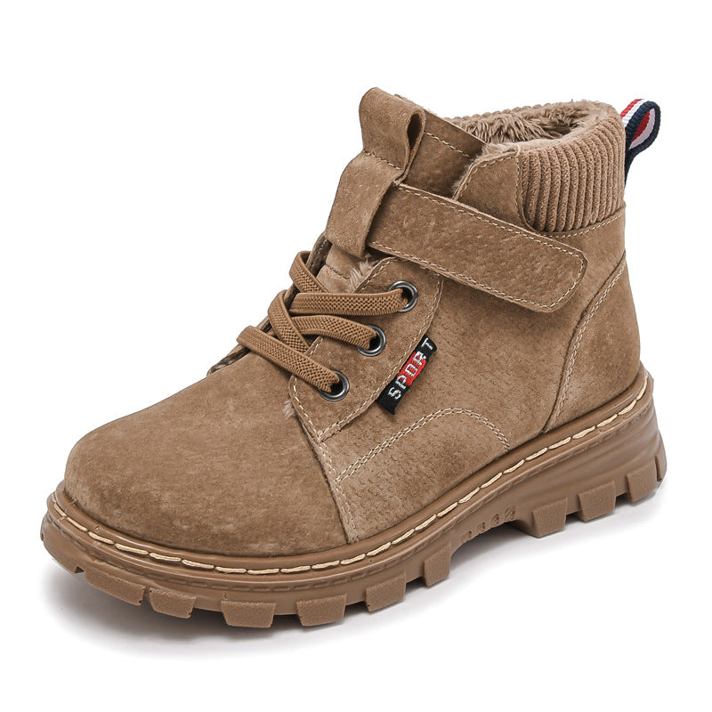 Little Boy's Cotton Shoes Korean Style Medium And Big Kids Boots