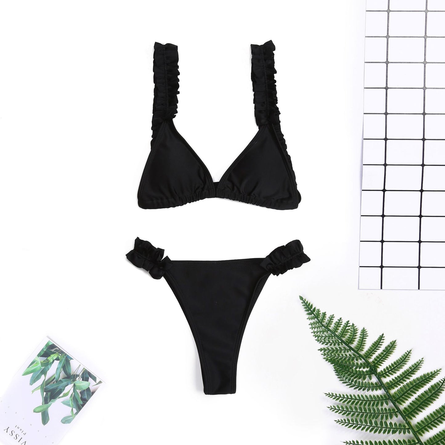 New European And American Ruffled Sexy Bikini Women's Swimsuit