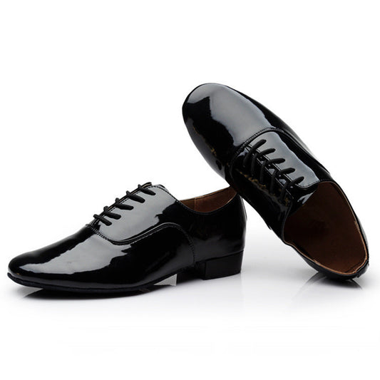 Men's Modern Dancing Shoes Leather Soft Bottom Men's Dance Shoe Latin
